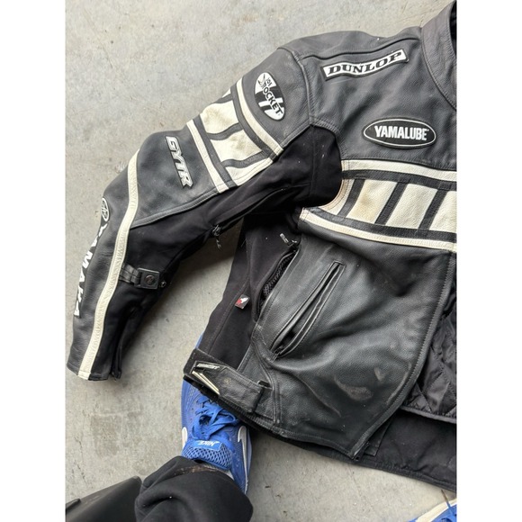 Joe Rocket Yamaha Leather Motorcycle Jacket Size 44 Racing Dunlop Ohlins - Picture 6 of 8